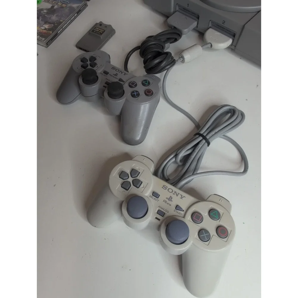 Sony PlayStation PS1 SCPH-7501 Gray Console Tested Working + 2 Controllers Games